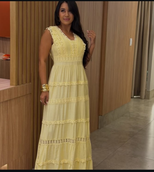 Vestido Longo Amarelo